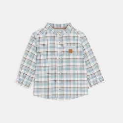 قميص بمربعات أنبوبية، أزرق اللون، لطفل رضيع